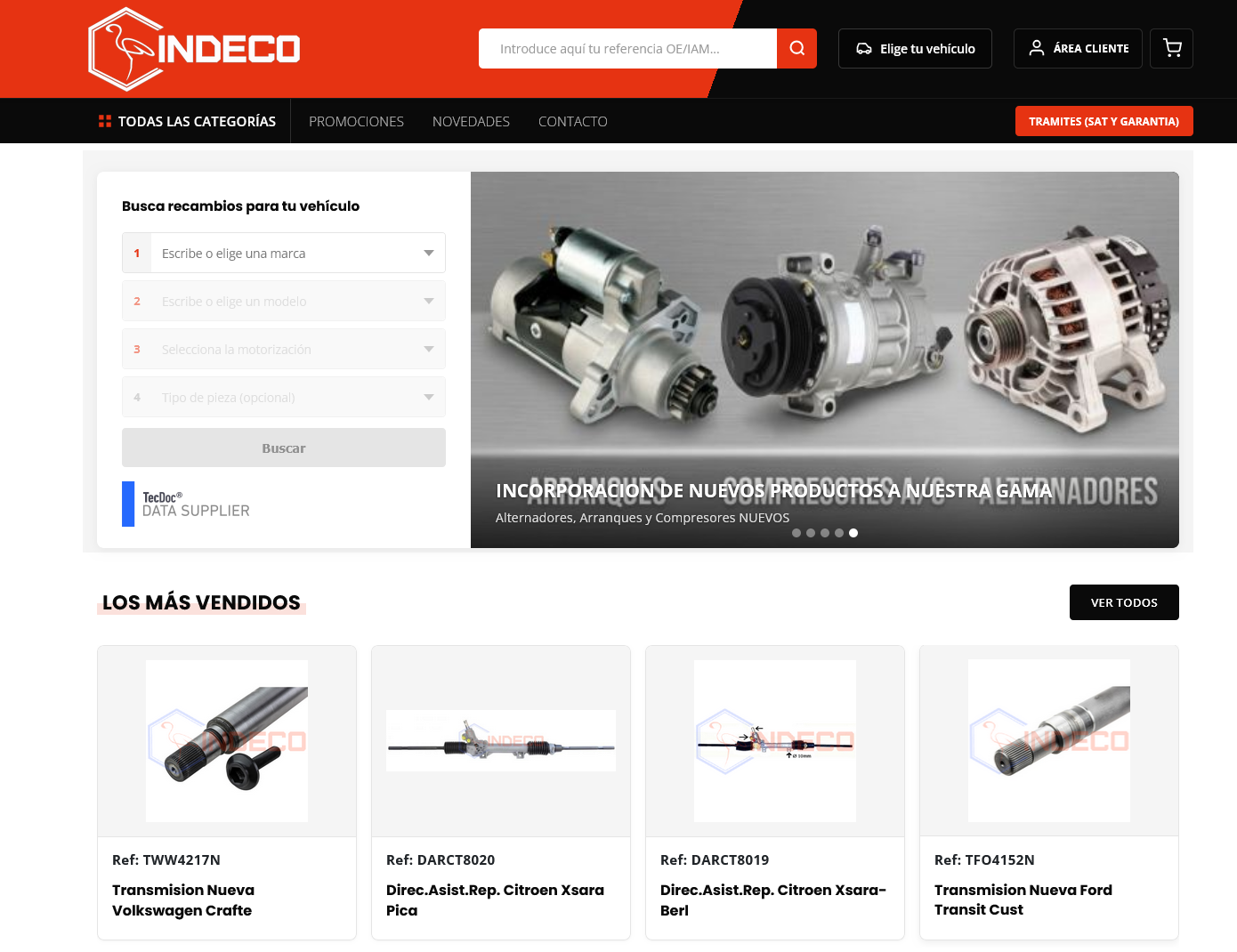 INDECO - Tienda online B2B de recambios de automoción